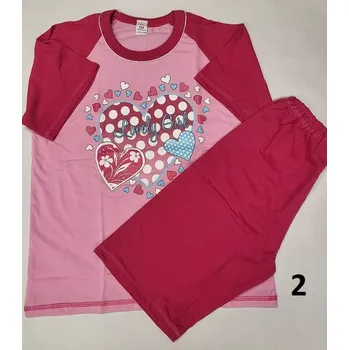 Dívčí pyžamo Love krátké - 134 / malinová / 2