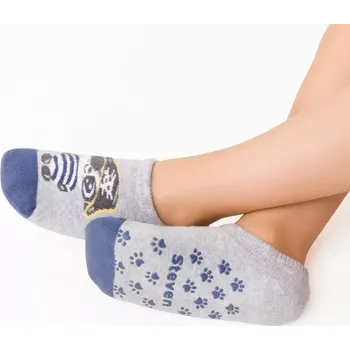 Dámské punčochy Dětské protiskluzové ťapky Pirát - 23-25 / světle šedá