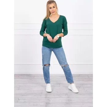 Halenka s výstřihem do V zelená UNI