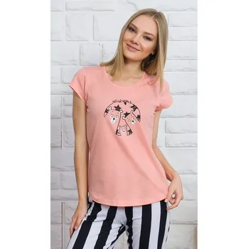 Dámské pyžamo Dámské pyžamo kapri Hello world žlutá S