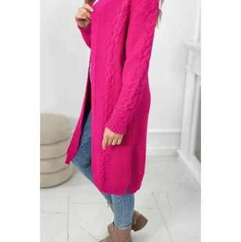 Dámský svetr Svetr Cardigan kostkovaný kostkovaný fuchsiový UNI