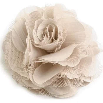 Brož Brož / ozdoba růže Ø9 cm - 23 béžová