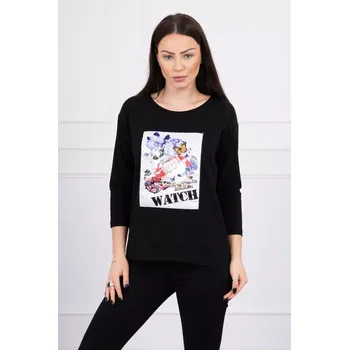 Halenka s grafikou 3D Watch černá UNI