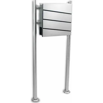 Poštovní schránka Poštovní schránka na dopisy se schránkou na noviny ocelová inox na sloupku M18394(18063+13484)