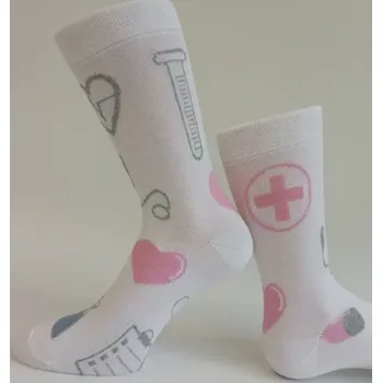 Dámské ponožky Dámské ponožky Vizita - 37-41 / bílá/růžová