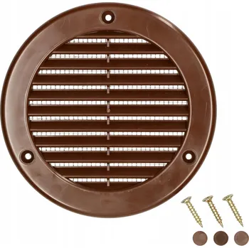 Větrací mřížka Ventilační mřížka kulatá fi 125 mm s mřížkou - Barva hnědá - hnědá \ 125 mm