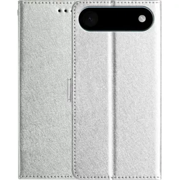Pouzdro na mobilní telefon Flipové pouzdro z PU kůže pro iPhone Air - stříbrné