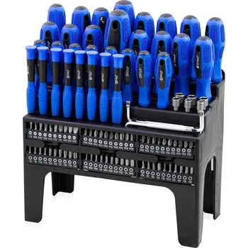 Sada nářadí Sada šroubováků bitů Torx ploché křížové 100ks ve stabilním Stojanu M18400