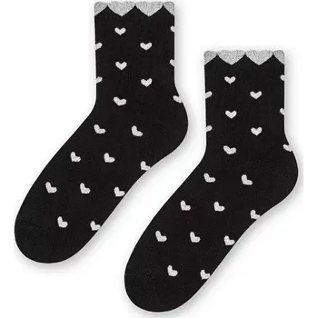 Dámské ponožky Dámské ponožky Lurex Hearts - 35-37 / černá