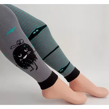 Dámské punčochy Dětské legíny Bubák - 98-104 / šedá/tyrkys