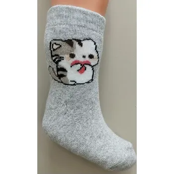 Dívčí froté ABS ponožky SF006 - 19-22 / světle šedý melír