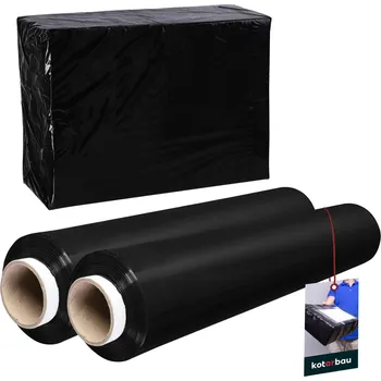 Černá neprůhledná stretch fólie pro balení 1,5 kg sada 2 ks. - černá \ 1,5 kg || 3 kg