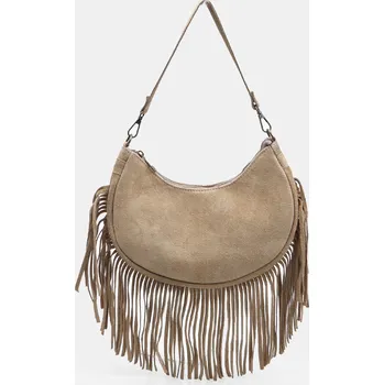 Kabelka Baťa dámská semišová hobo kabelka s třásněmi