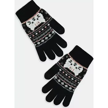 Rukavice Dívčí pletené rukavice RZ066 - 18 / černá
