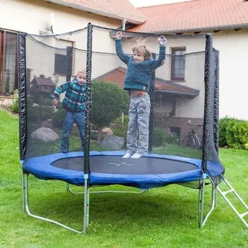 Trampolína Velká zahradní trampolína 250 cm se sítí, krytem a žebříkem v sadě HD15434