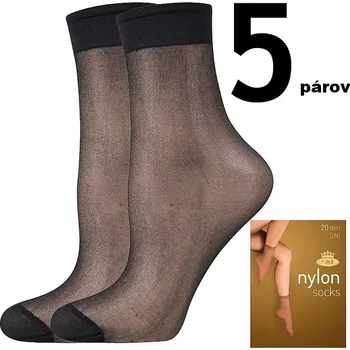 Dámské punčochy Ponožky Nylon socks B 20 DEN - 5 párů - černá