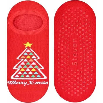 Dámské punčochy Dámské protiskluzové ťapky Stromeček - 35-37 / červená
