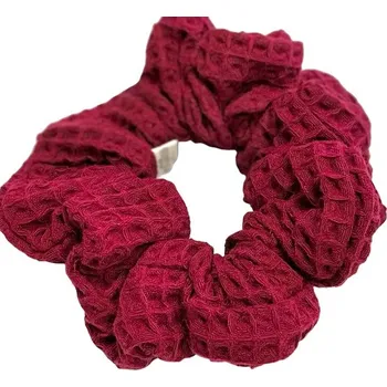 gumička do vlasů scrunchies glossy glam Bordo velká - vaflová