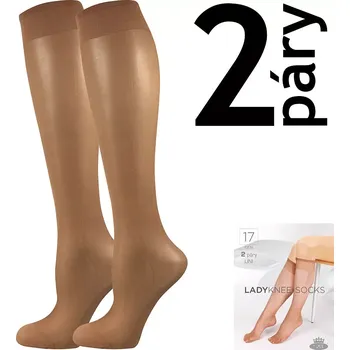 Dámské punčochy Dámské podkolenky Lady II 17 DEN - 2 páry - Uni / béžová