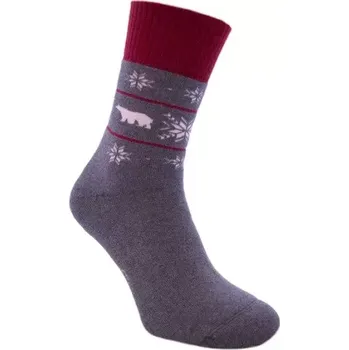 Dámské ponožky Dospělé froté ponožky Navidad - 35-38 / bordová