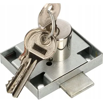 Nábytkové kování Nábytkový zámek pro barovou skříňku na klíč stříbrný 45x56