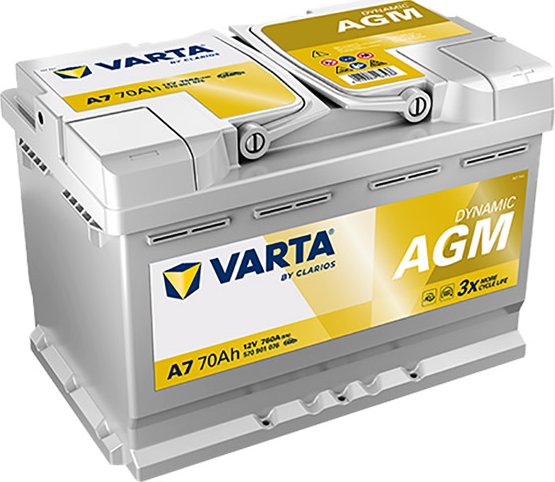 VARTA Silver Dynamic AGM 12V 70Ah 760A 570 901 076 - A7 - E39