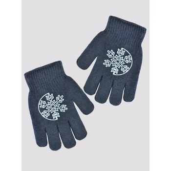 Rukavice Dívčí pletené rukavice RZ023 Vločka - 16 cm / tmavě modrá