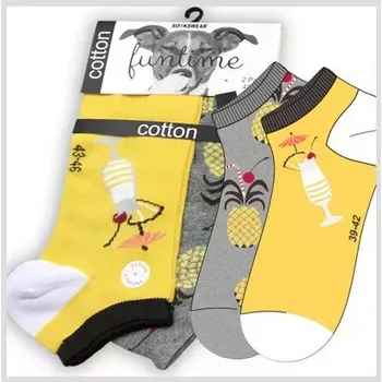 Pánské ponožky Dospělé ponožky Funtime Drink - 2 páry - 35-38 / žlutá