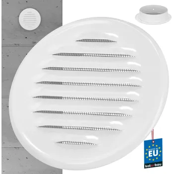 Větrací mřížka Větrací mřížka z nerezové oceli s kulatými oky fi 100 mm - bílá \ 100 mm