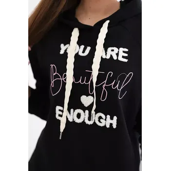 Dámská mikina Bavlněná mikina s kapucí černý UNI