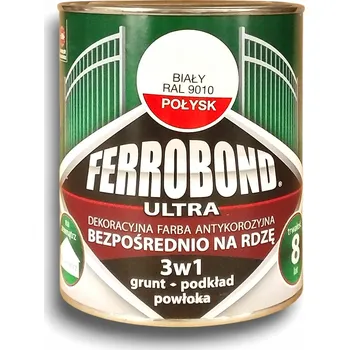 barva na kov Ferrobond Ultra BÍLÝ LESK 0,7L RAL 9010 barva antikorozní přímo na rez