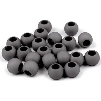 Dětské navlékací korálky Plastové korálky matné s velkým průvlekem 11x14 mm 10 kusů - 17 (48) šedá střední