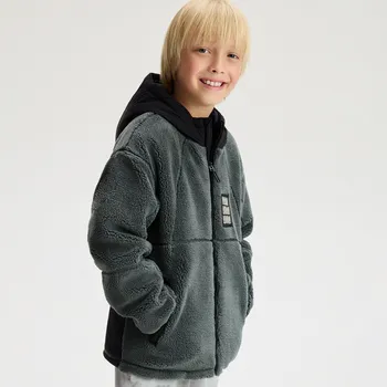 Chlapecká bunda Reserved - Bunda sherpa - tmavě zelená - PL155-79X - PL155-79X-164