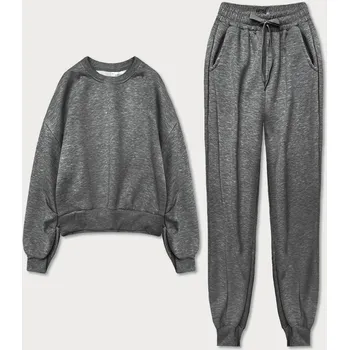 Dámská halenka Tmavě šedý dámský dres s krátkou mikinou (8C71-5) odstíny šedé S (36)