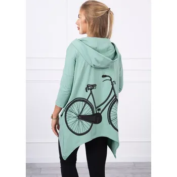 Dámská mikina Mikina s potiskem kola tmavě mátová UNI