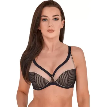 Podprsenka Polovyztužená dámská podprsenka SEMI-SOFT KIM ART. 1211 ČERNÁ A BÉŽOVÁ 70E