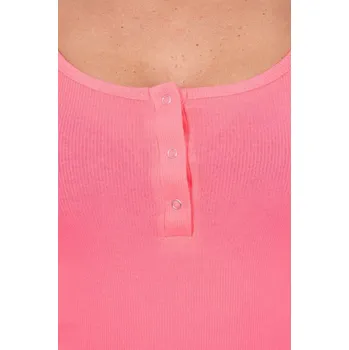 Dámské šaty Šaty s knoflíkovým výstřihem růžové neonové UNI