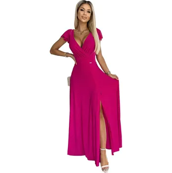 Dámské šaty Dámské šaty 411-5 CRYSTAL - NUMOCO fuchsiová XXXL