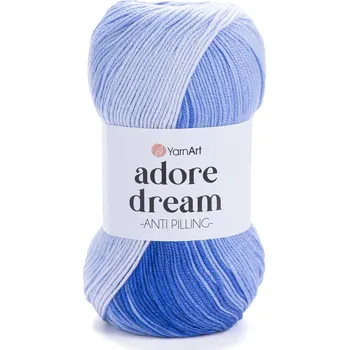 Příze Yarn Art Adore Dream 1067 bílá, modrá