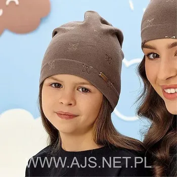 Čepice Dětská čepice AJS 50-105 melanžová tužka 52-54 cm