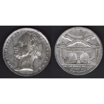 BRUNEL, Isambart Marc, Sir. The Tames Tunnel. Otevření 1843. Cínová medaile.