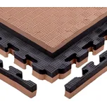 inSPORTline Puzzle tatami podložka Malmeida 100x100x4 cm mocha mousse-černá, vzor 5 proužků