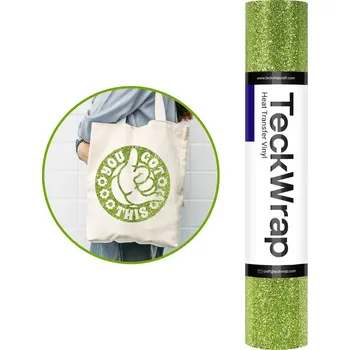 Samolepící dekorace TeckWrap Glitter HTV - Lime Green Velikost: 30,5 x 30 cm