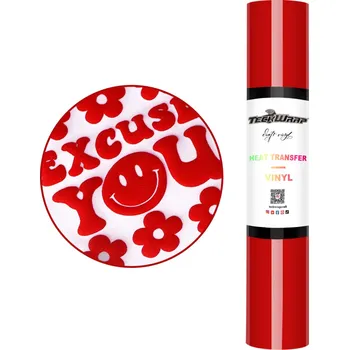 Samolepící dekorace TeckWrap Puff HTV - Red - Nažehlovací vinylová folie Velikost: 25 x 30 cm