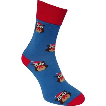 Pánské ponožky Dospělé ponožky Vánoční sova - 35-38 / modrá