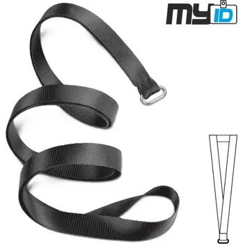 Šňůrka na krk s oválným kroužkem, 1ks, černá