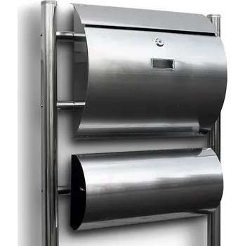 Poštovní schránka Poštovní schránka volně stojící na sloupku ocelová inox se schránkou na noviny M11385