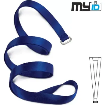 Šňůrka na krk s oválným kroužkem, 1ks, tm. modrá