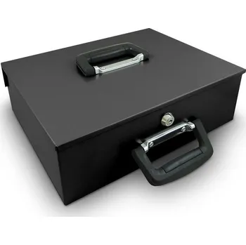 Železářství Pokladnička na peníze schránka na zámek 35cm Černá schránka na bilon/mince M12722