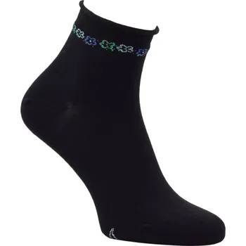 Dámské ponožky Dámské ponožky bez patentu Flowers - 39-42 / černá/zelená